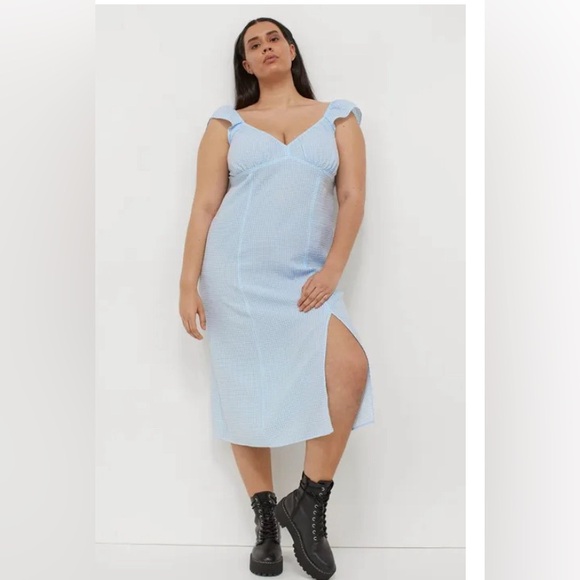 H&M Dresses & Skirts - H&M blue/white lightweight checkered dress size extra extra large